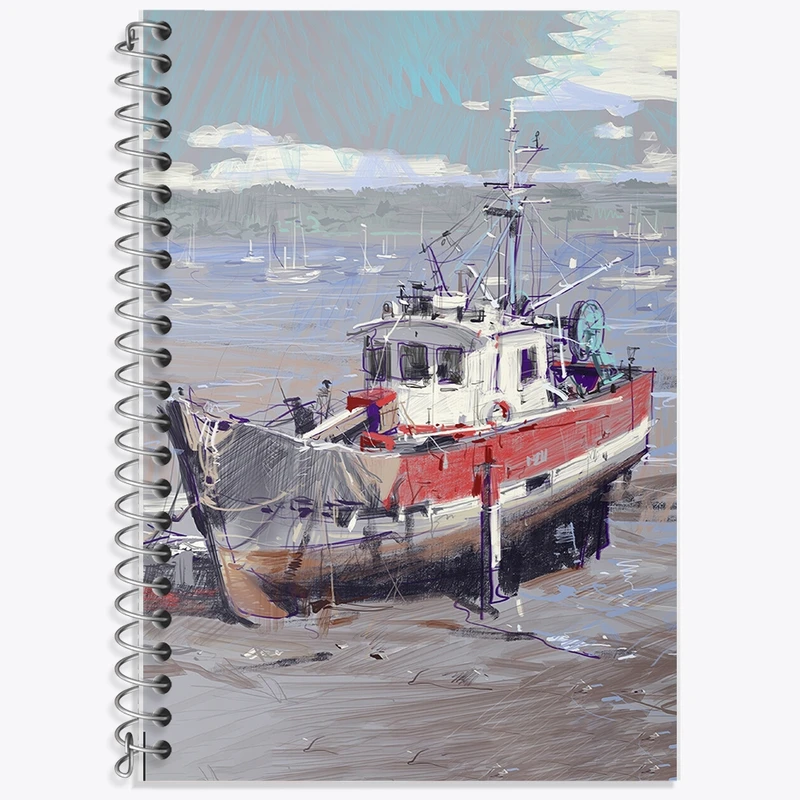 دفتر لغت 50 برگ خندالو طرح قایق کد F1191