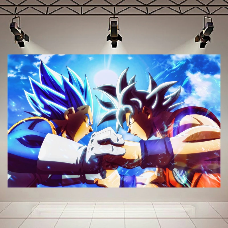 تابلو بوم طرح انیمه دراگون بال مدل Vegeta vs Goku کد AR3150