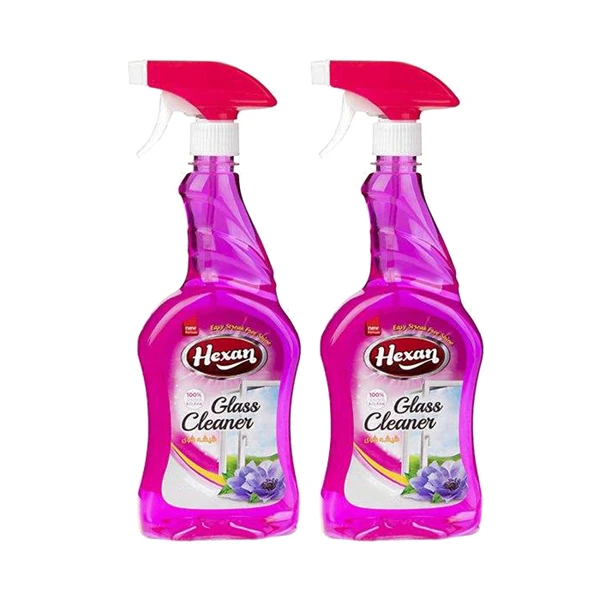 اسپری شیشه پاک کن هگزان مدل pink حجم 500 میلی لیتر مجموعه 2 عددی