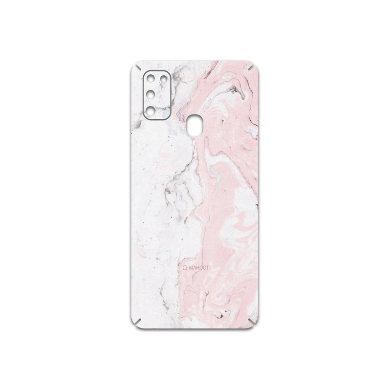 برچسب پوششی ماهوت مدل Blanco-Pink-Marble مناسب برای گوشی موبایل سامسونگ Galaxy M21