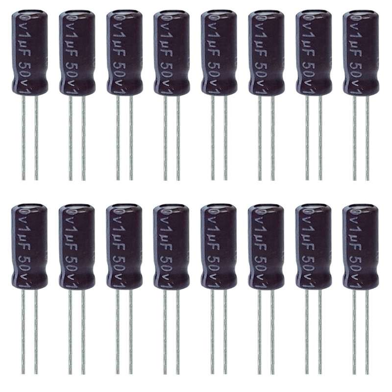 خازن الکترولیت 1 میکروفاراد 50 ولت آکسبوم مدل TEC-1050 بسته 16عددی