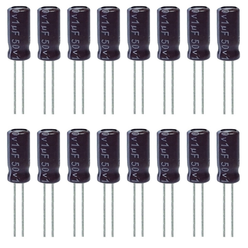 خازن الکترولیت 1 میکروفاراد 50 ولت آکسبوم مدل TEC-1050 بسته 16عددی