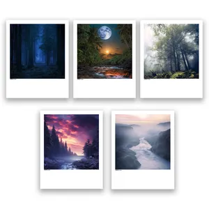 آویز تزیینی عرش مدل فانتزی منظره طبیعت کد Asa1063 مجموعه پنج عددی