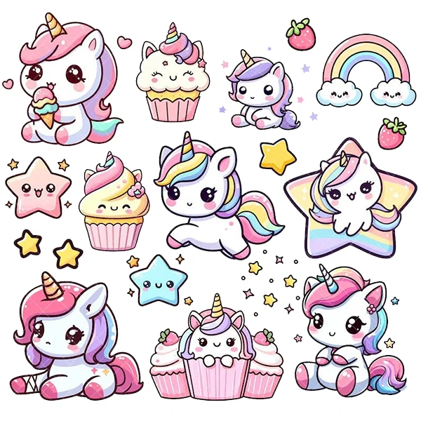 استیکر پارچه و لباس پاد آفرین طرح اسب تک شاخ کد 1237