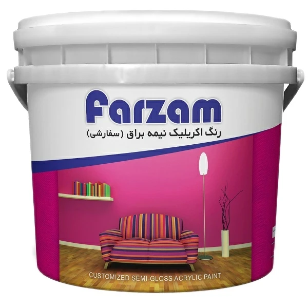 رنگ اکریلیک نیم براق فرزام کد 530 وزن 5 کیلوگرم
