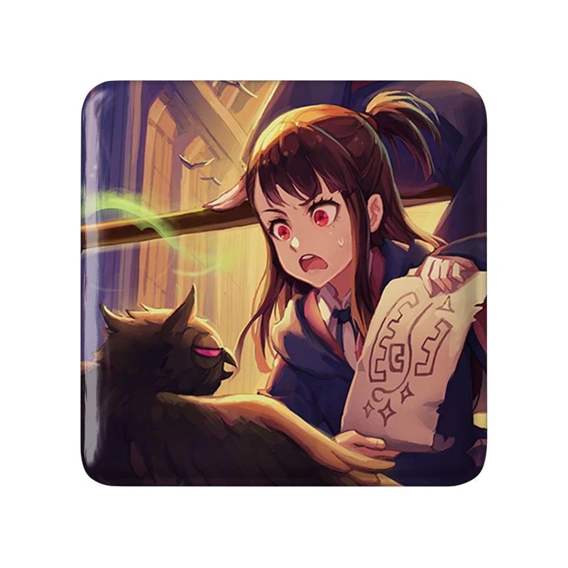 مگنت خندالو طرح اکو انیمه جادوگران کوچک Little Witch Academia  مدل مربعی کد 22887