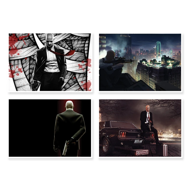 پوستر طرح بازی هیتمن کد A-1688 مجموعه 4 عددی