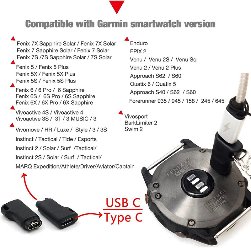 قیمت و خرید مبدل شارژر Usb-C مدل Fxgarmin مناسب برای ساعت هوشمند.