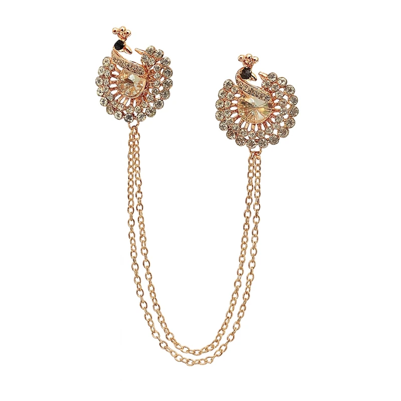 گل سینه زنانه مدل طاووس 12482