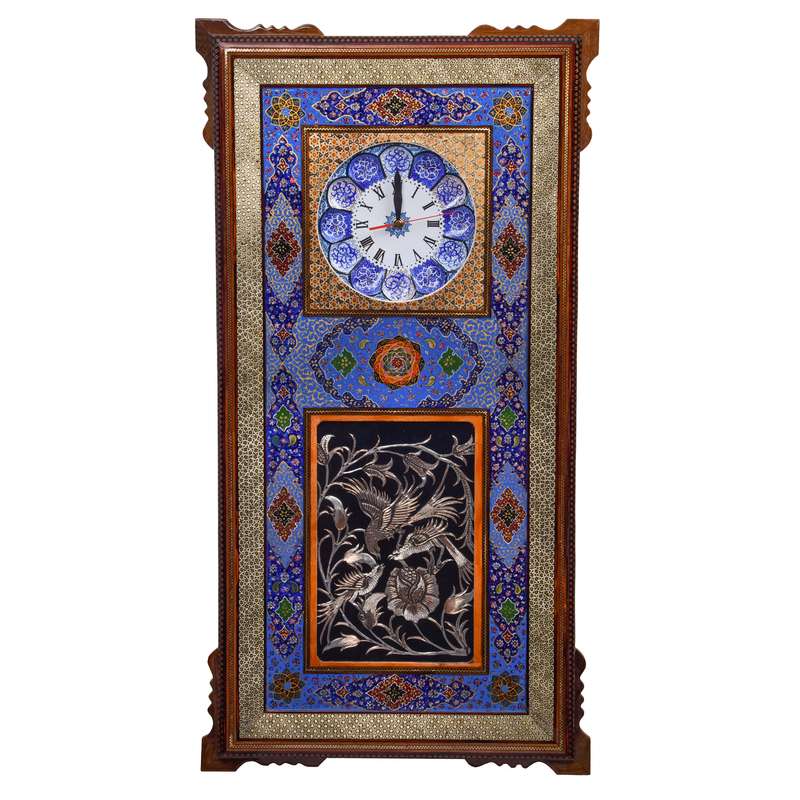 ساعت خاتم کاری مدل ستونی طرح دیبا کد 95