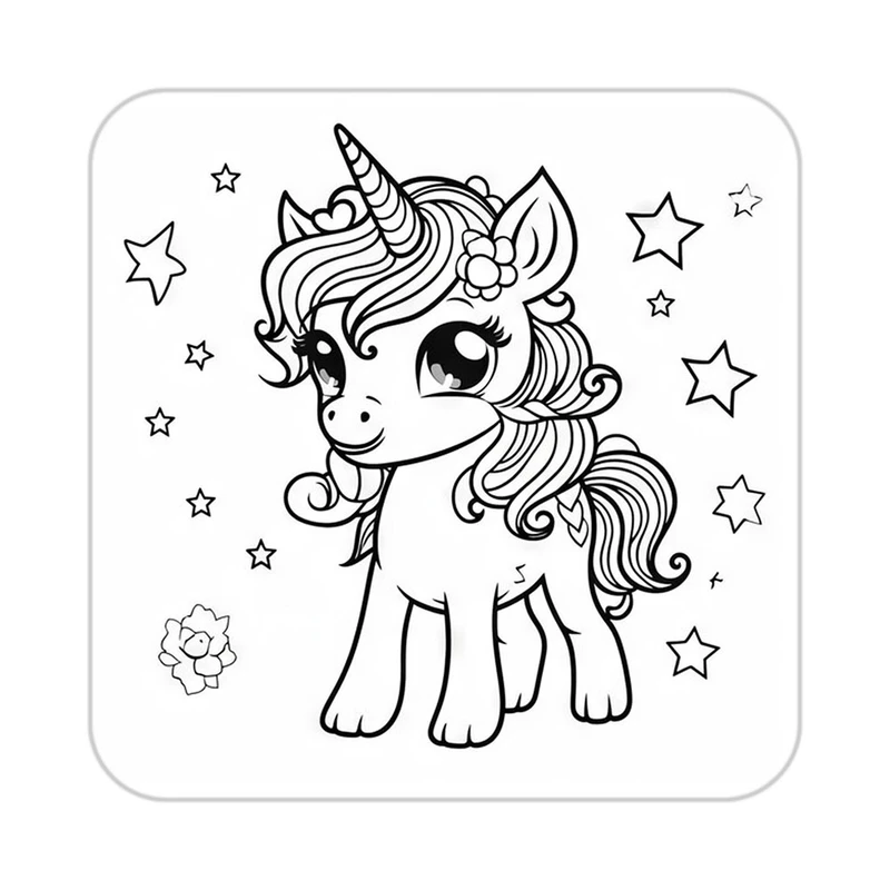 زیر لیوانی کاکتی طرح اسب تک شاخ و یونیکورن مدل mp32000