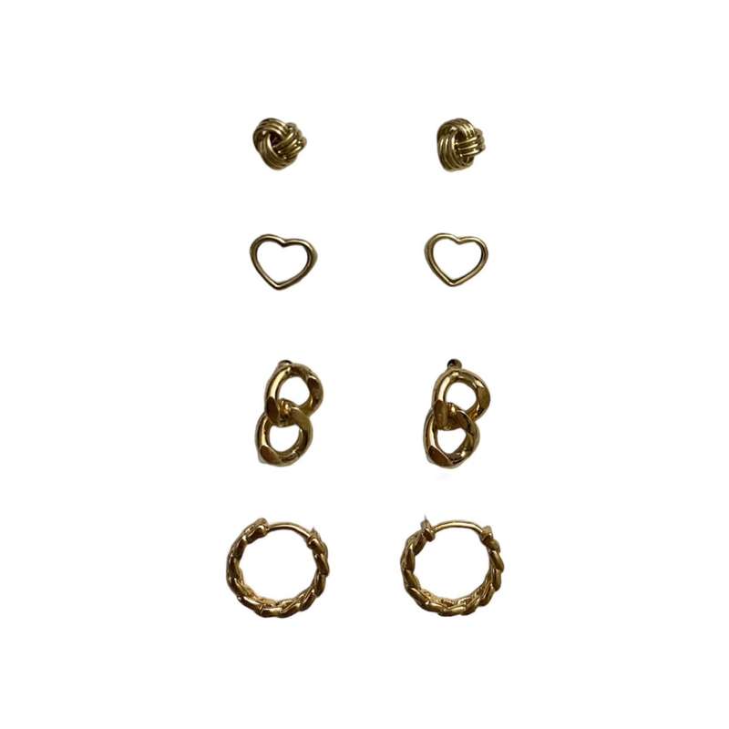 گوشواره زنانه مدل گره مجموعه 4 عددی