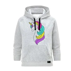 هودی زنانه مدل اسب تک شاخ کد B184 رنگ طوسی