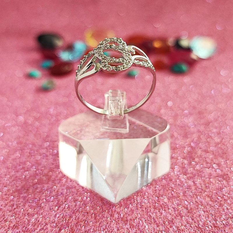 انگشتر نقره زنانه مدل حلقه نگین دار JW5024