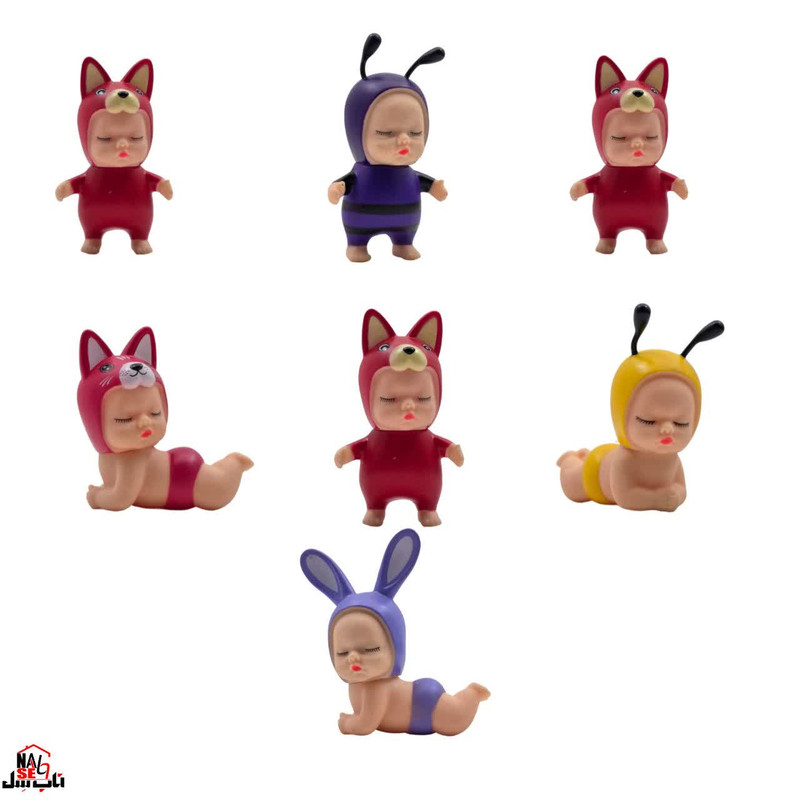 فیگور ناب سل مدل نوزاد کد BABY LOVE NAAB001 مجموعه 7 عددی ارتفاع 8 سانتی متر