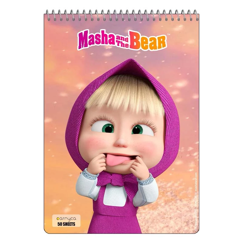 دفتر نقاشی 50 برگ سیمی کارنیکا طرح ماشا و خرس Masha and the Bear کد 80342