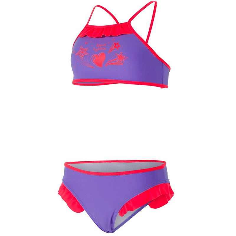 مایو دخترانه آکوا اسفیر مدل Lemon Purple Pink