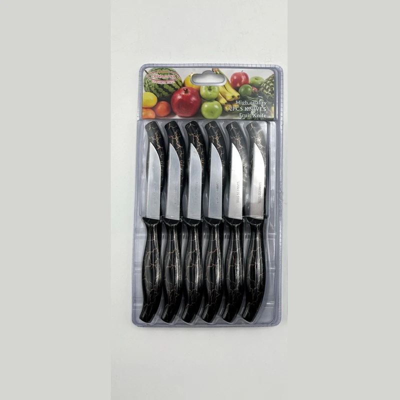 چاقو میوه خوری طرح سنگ کد 570 بسته 12 عددی