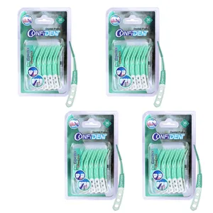 نخ دندان کانفیدنت  مدل خلال بین دندانی Easy Super Pic-Crooked چهار بسته 48 عددی