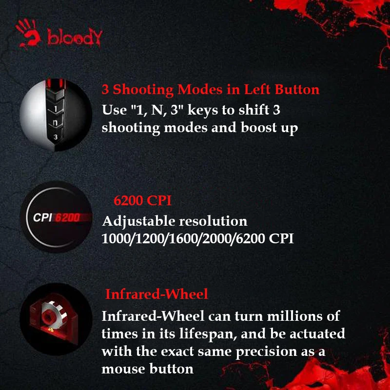 عکس شماره 23 : ماوس مخصوص بازی بلادی مدل a7o_matte _activated