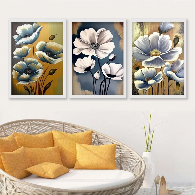 تابلو صبا طرح مدل دکوراتیو مدرن کد 195w مجموعه 3 عددی
