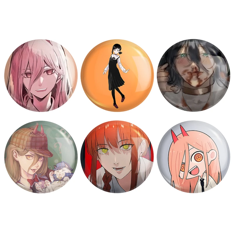 مگنت خندالو طرح انیمه مرد اره ای Chainsaw Man کد 1002A مجموعه 6 عددی