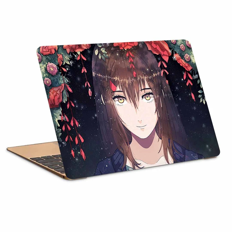 استیکر لپ تاپ طرح girl anime smileکد N-258مناسب برای لپ تاپ 15.6 اینچ