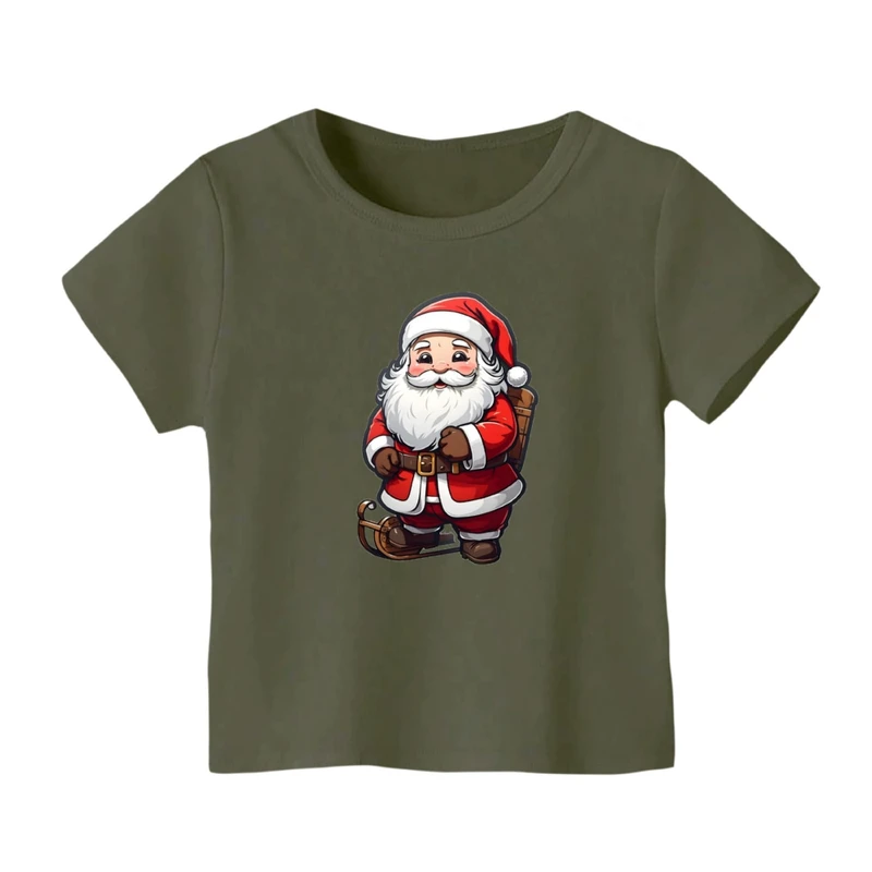 تی شرت آستین کوتاه بچگانه مدل بابانوئل کریسمس کد 1