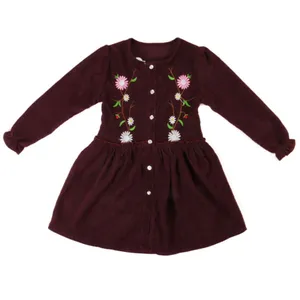 پیراهن دخترانه مدل  مخمل کبریتی dg699