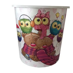 سطل زباله اتاق کودک مدل جغد و خرس کد 123