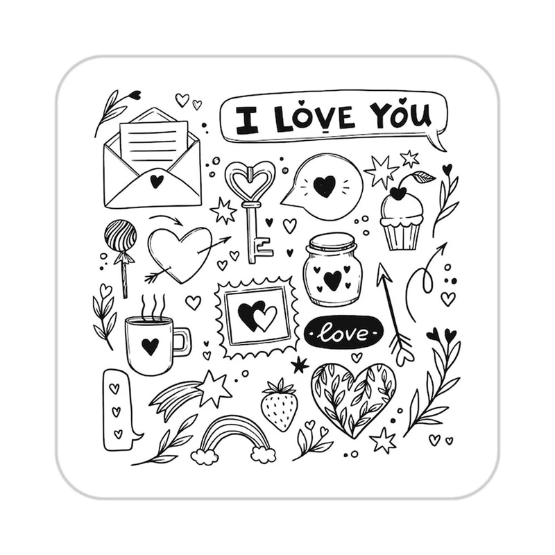 زیر لیوانی کاکتی طرح عاشقانه مدل mp37235