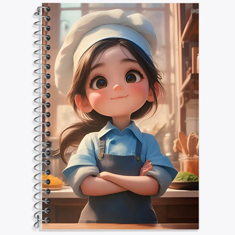 دفتر لغت 50 برگ خندالو طرح دختر آشپز کد F7259