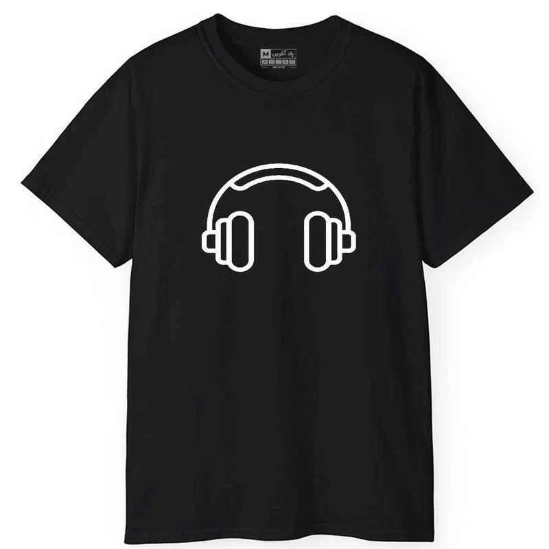 تی شرت آستین کوتاه مردانه پاد آفرین مدل اسپرت طرح هدفون کد 0147