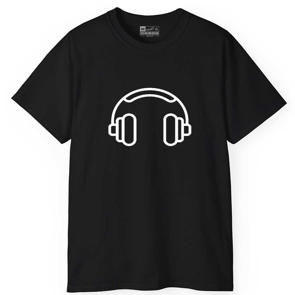 تی شرت آستین کوتاه مردانه پاد آفرین مدل اسپرت طرح هدفون کد 0147 - - 5