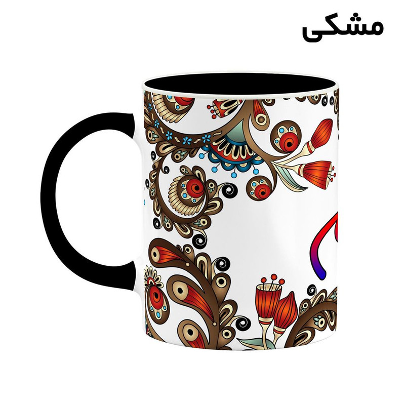 ماگ کاکتی مدل اسم اعظم طرح سنتی گل و بته کد mgh43652