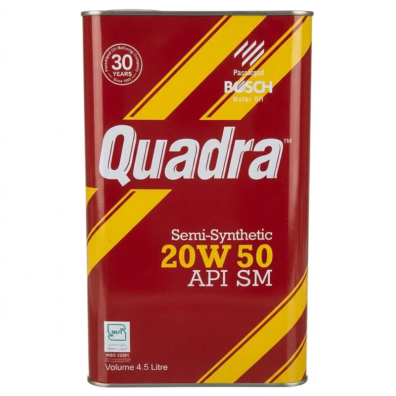 روغن موتور خودرو بنزینی بوش مدل کوادرا SM 20W-50 حجم 4.5 لیتر