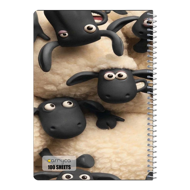 دفتر مشق 100 برگ سیمی کارنیکا طرح بره ناقلا shuan the sheep کد 33514