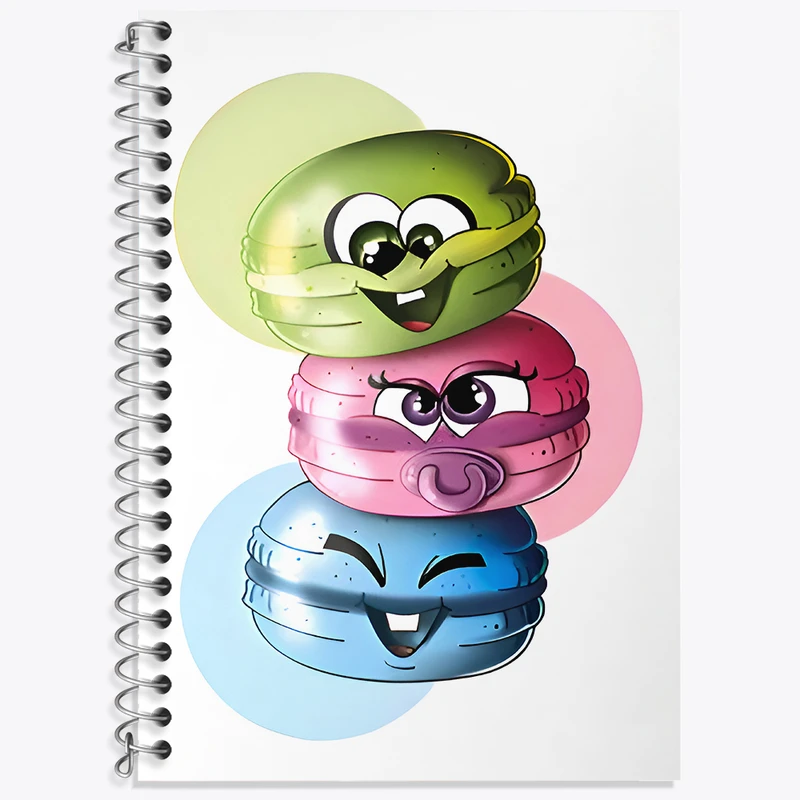 دفتر لغت 50 برگ خندالو طرح ماکارون بامزه کد N5894