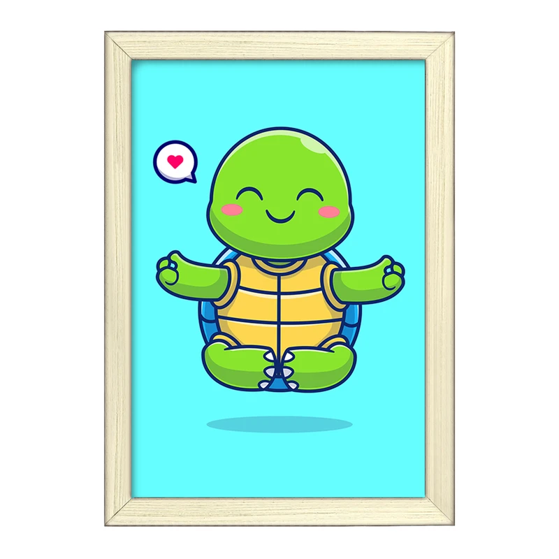 تابلو خندالو طرح حیوانات بامزه لاکپشت کد 29442