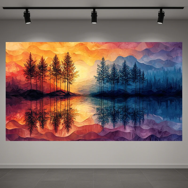 استیکر طرح رودخانه مدل غروب خورشید کد PD1311096