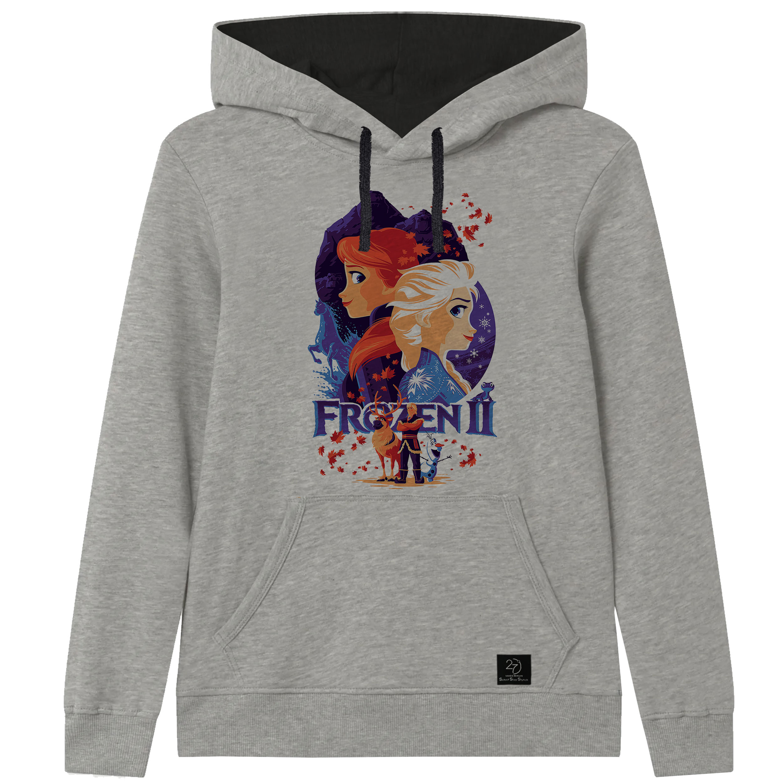 هودی دخترانه 27 مدل یخ زده کد V36 رنگ طوسی