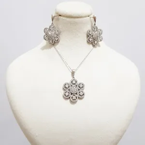 نیم ست نقره زنانه مدل فلاور 102