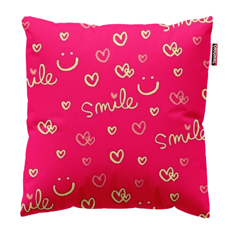 کوسن پاد آفرین طرح خنده و قلب کد 2729 سایز 30*30 سانتی متر
