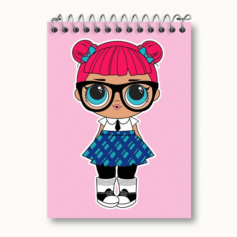 دفتر یادداشت 50 برگ خندالو مدل عروسک ال او ال LOL کد 27878