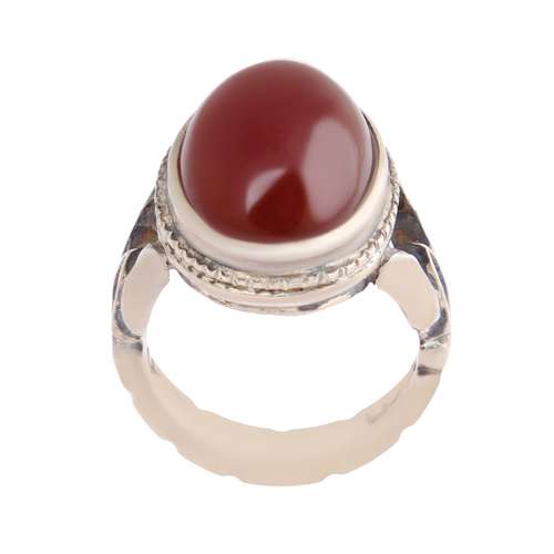 انگشتر نقره مردانه بازرگانی میلادی مدل سنگ عقیق اصل کد AM_2522