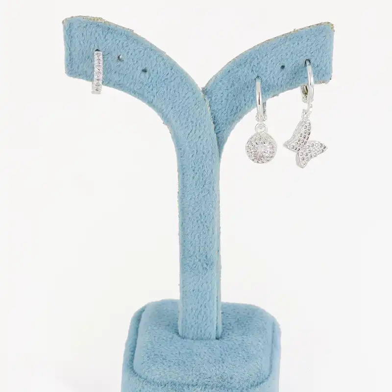 گوشواره زنانه وای اس ایکس مدل ear659 بسته سه عددی