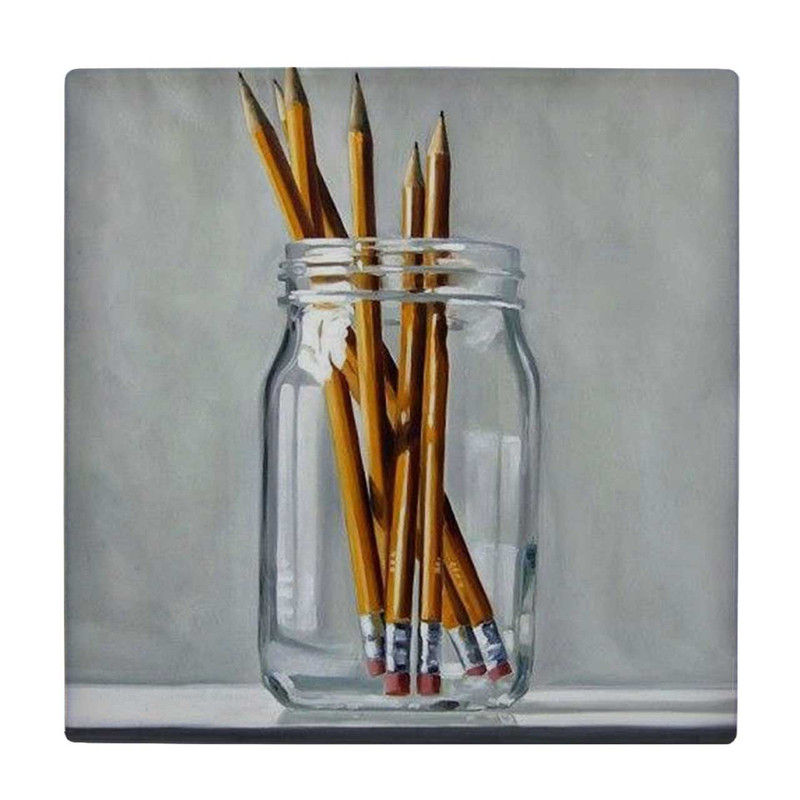 زیر لیوانی طرح نقاشی قلمو ها در ظرف شیشه ای کد    4074954_2839