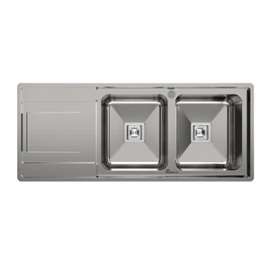 سینک ظرفشویی استیل توکار دو لگنه بیمکث مدل bs923