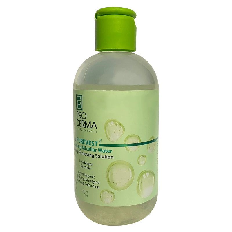 محلول پاک کننده آرایش چشم و صورت پرودرما کد 1363 حجم 250 میلی لیتر