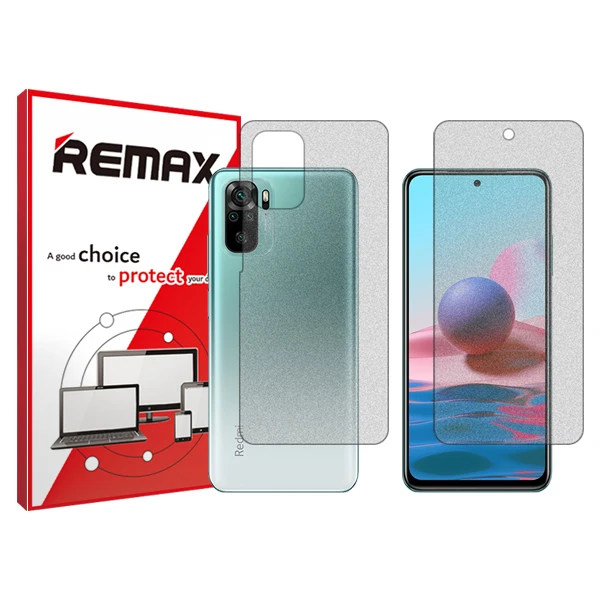 محافظ صفحه نمایش مات ریمکس مدل HyMTT مناسب برای گوشی موبایل شیائومی Redmi Note 10 به همراه محافظ پشت گوشی